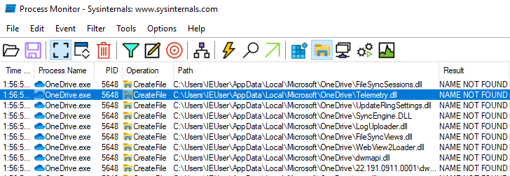 procmon Telemetry.dll