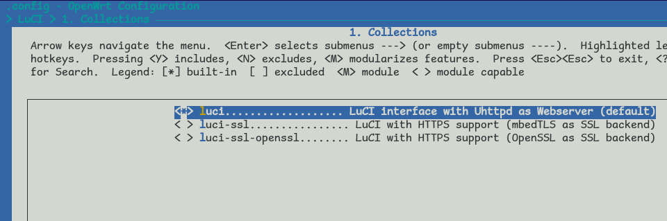 menuconfig luci